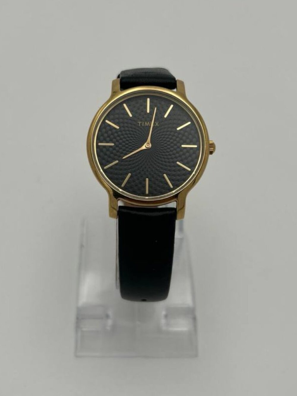 Timex Metropolitan Gold Black Leather Watch 34mm